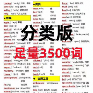 7天背完3500词初中单词中英文分类可以快速记忆英语学霸词根词缀