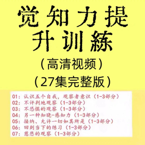 觉知力训练感知力国学智慧2025年心理学自我意识内心疗愈视频教程