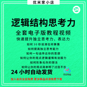 结构化逻辑思维能力训练视频课程表达清晰思维逻辑说服力教程资料