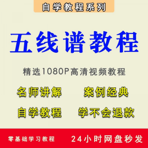 五线谱视频教程教学培训课程在线自学儿童零基础从入门到精通教程