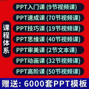 PPT视频教程幻灯制作动画演示文稿Office办公软件入门到高阶课程