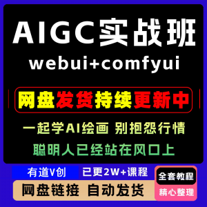 2026 AIGC高级实战班webui+comfyui-起学A1绘画教学视频课程全套